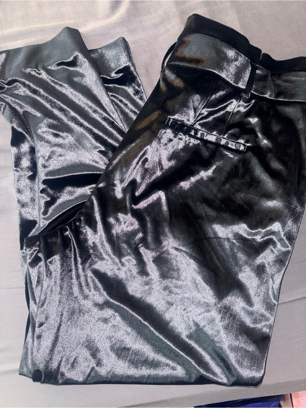 White House Black Market Black velvet Tapered Ankle Pants